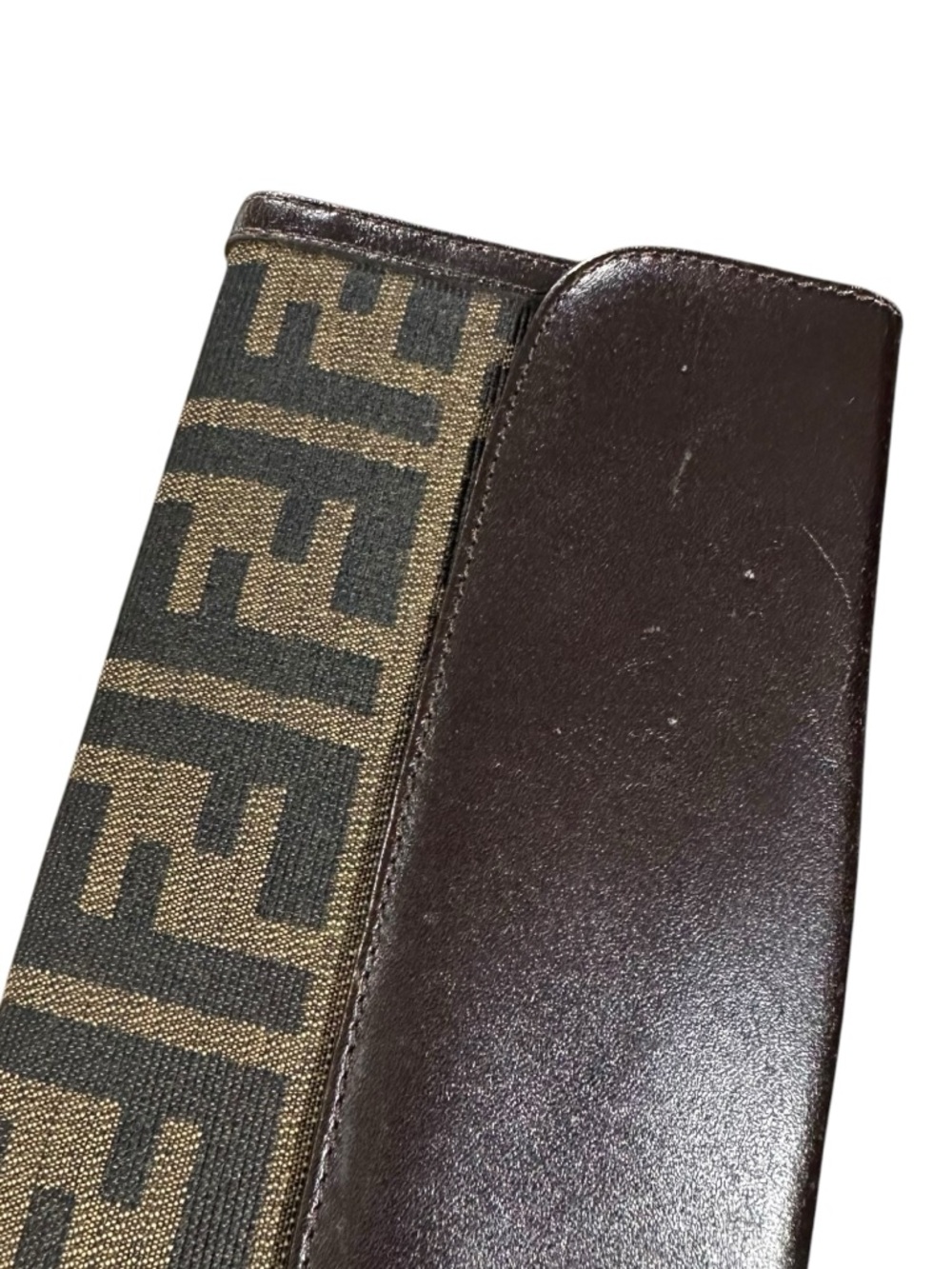 FENDI Zucca Tan & Black Canvas & Brown Leather Slim Long Bifold Wallet - Picture 13 of 14